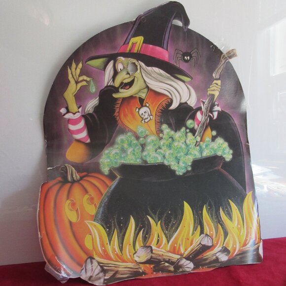 😱 4 Halloween Posters, Vintage, Witches, Skeleton, Ghost, Pumpkin, Caldron 👻 - Picture 7 of 13